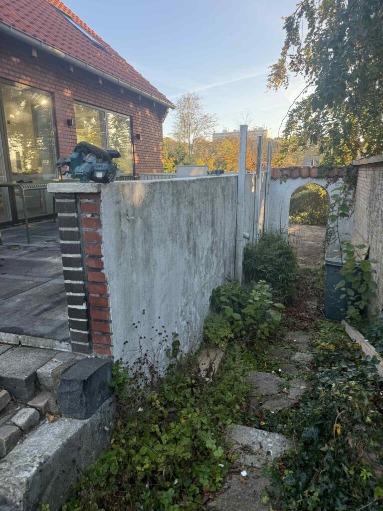 Betonsägen an einer Terrasse aus Beton